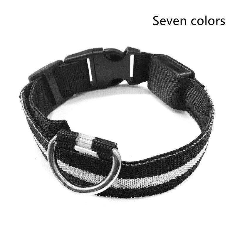 Glow-in-the-Dark LED Dog Collar – Adjustable Nylon Flashing Pet Collar for Night Safety for Dogs and Cats