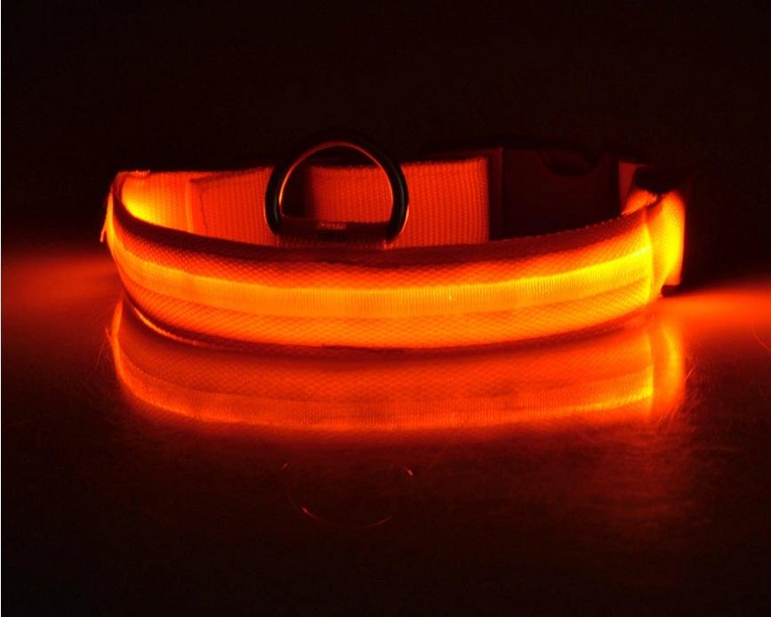 Glow-in-the-Dark LED Dog Collar – Adjustable Nylon Flashing Pet Collar for Night Safety for Dogs and Cats