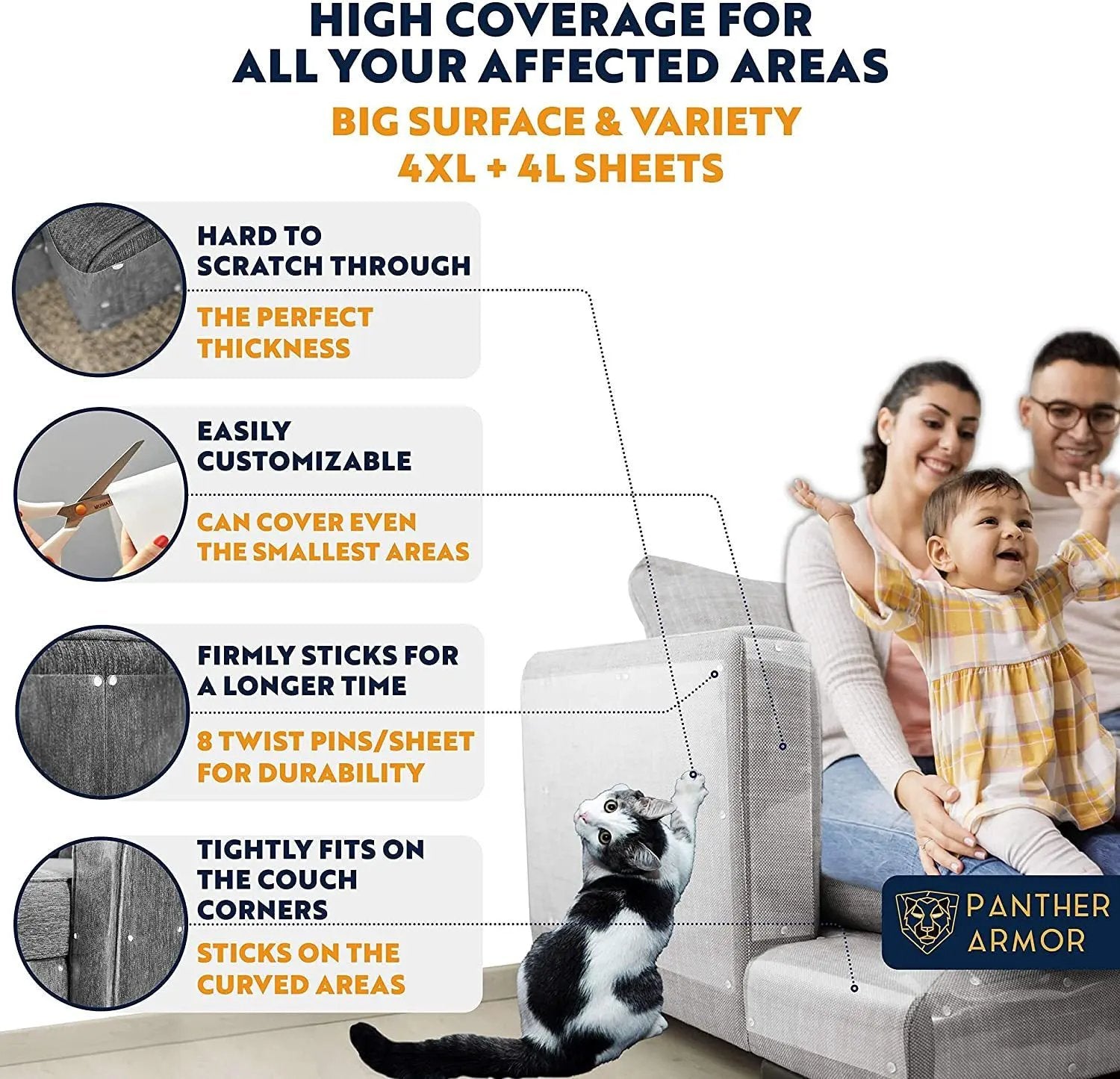 Transparent Single-Sided Anti-Scratch Protection Tape for Sofas and Furniture without compromising style.