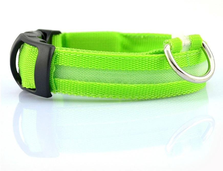 Glow-in-the-Dark LED Dog Collar – Adjustable Nylon Flashing Pet Collar for Night Safety for Dogs and Cats