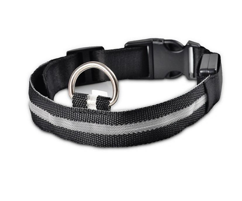 Glow-in-the-Dark LED Dog Collar – Adjustable Nylon Flashing Pet Collar for Night Safety for Dogs and Cats