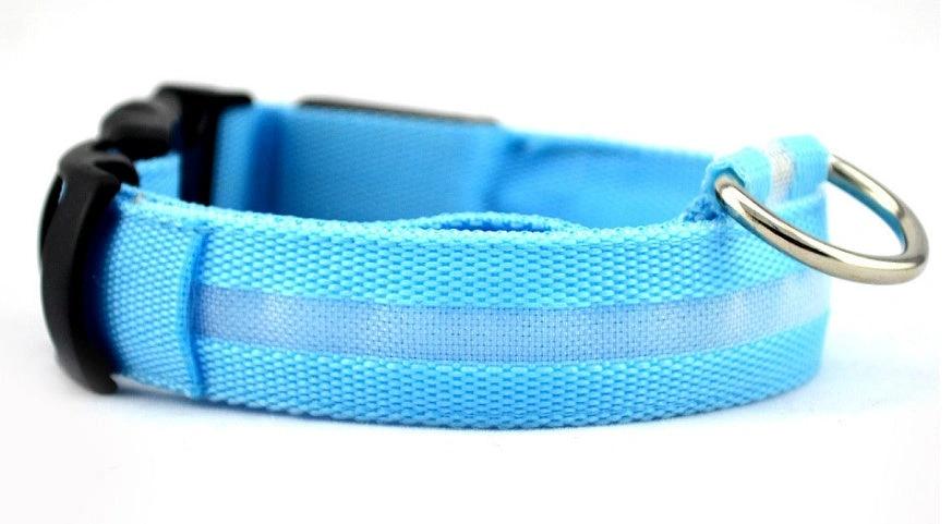 Glow-in-the-Dark LED Dog Collar – Adjustable Nylon Flashing Pet Collar for Night Safety for Dogs and Cats