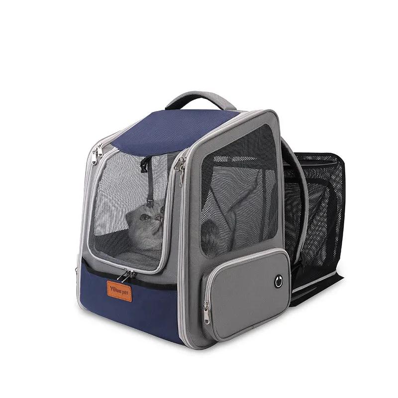 Expandable Pet Backpack with 18L Capacity – Portable Nylon Travel Bag