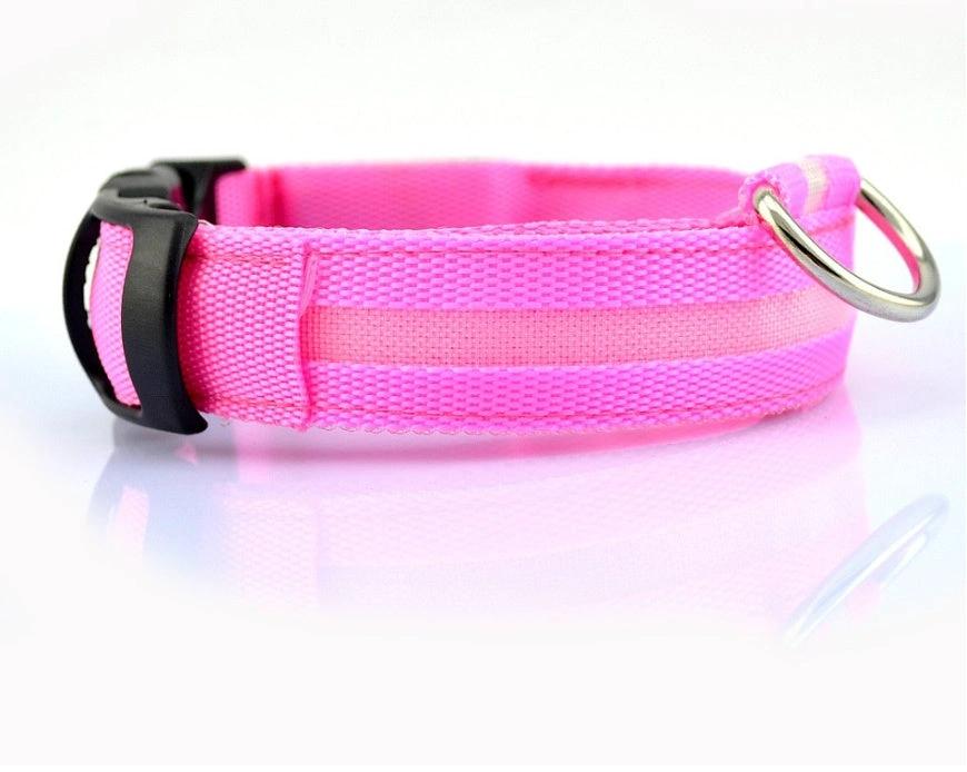 Glow-in-the-Dark LED Dog Collar – Adjustable Nylon Flashing Pet Collar for Night Safety for Dogs and Cats