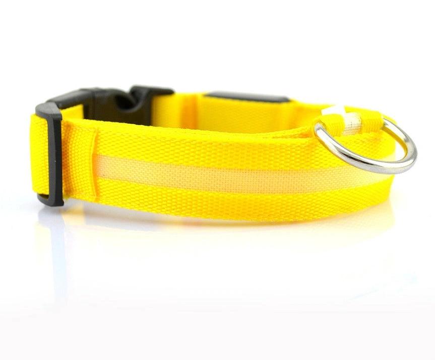 Glow-in-the-Dark LED Dog Collar – Adjustable Nylon Flashing Pet Collar for Night Safety for Dogs and Cats