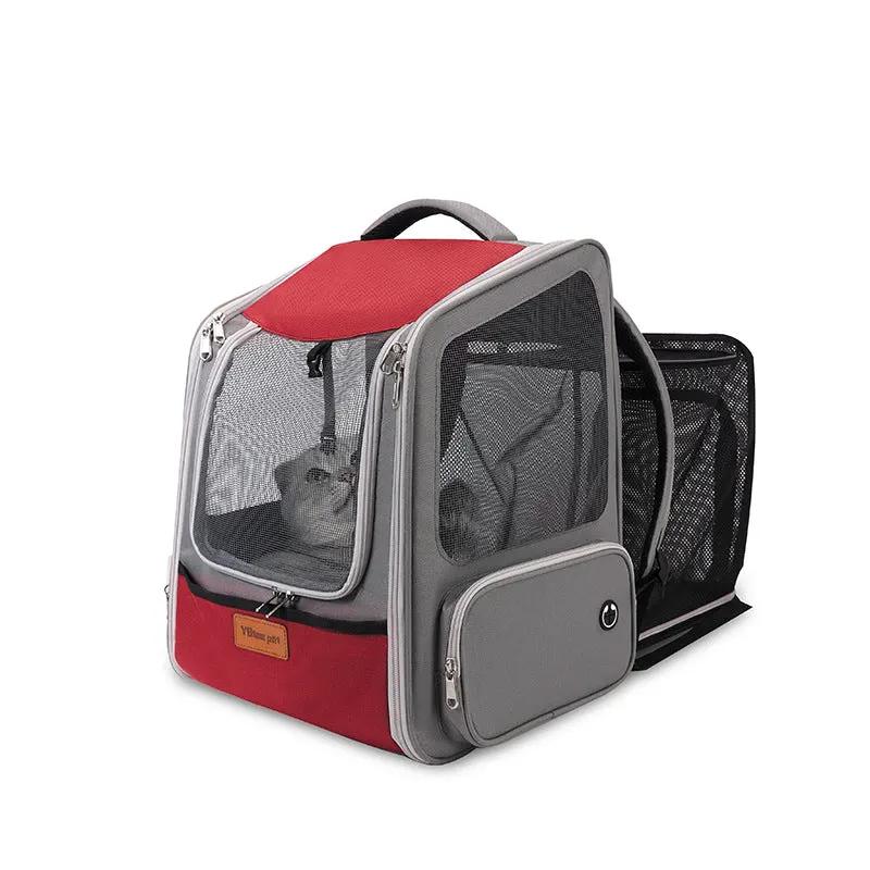 Expandable Pet Backpack with 18L Capacity – Portable Nylon Travel Bag