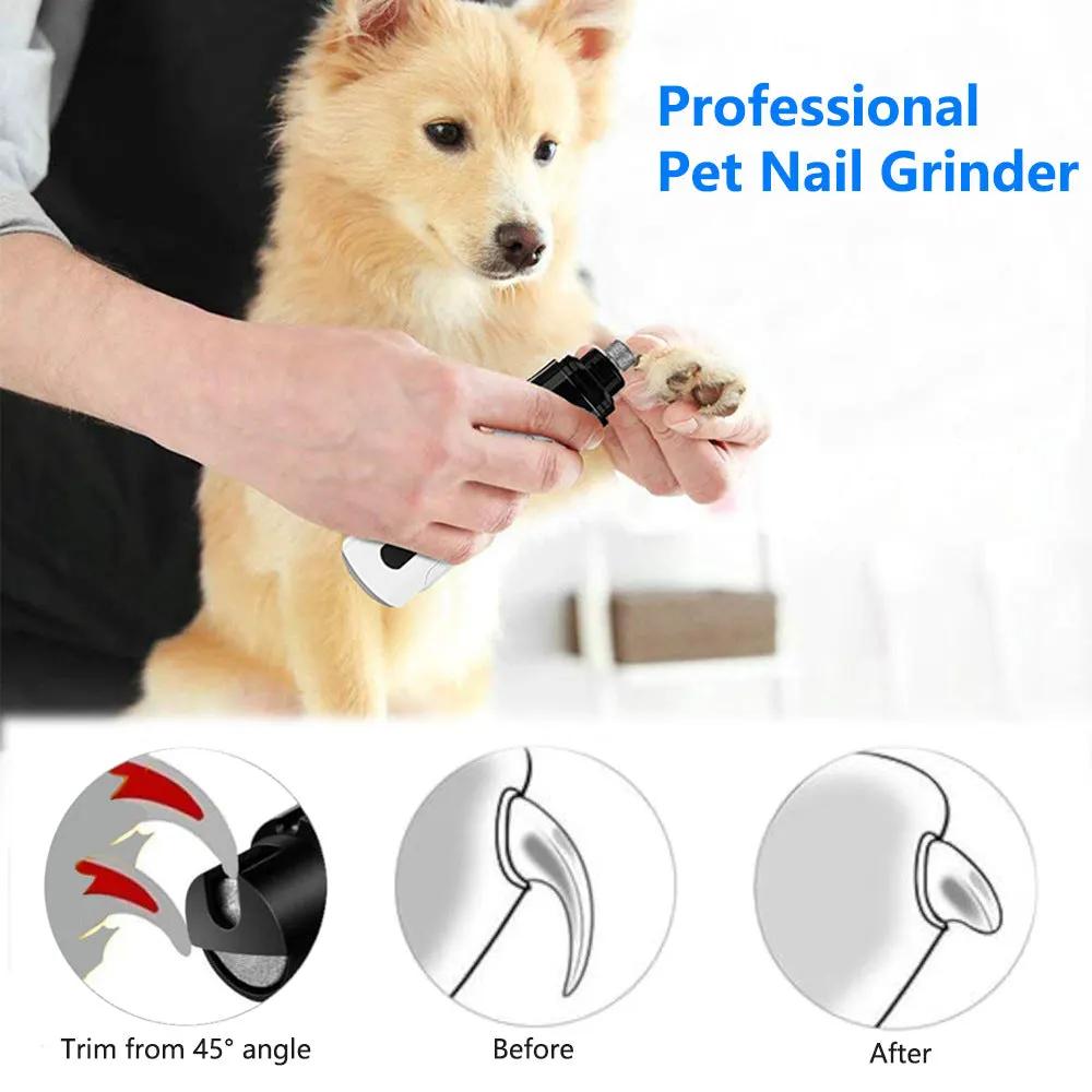 Electric Pet Nail Grinder – Quiet Rechargeable USB Dog &amp; Cat Grooming Tool