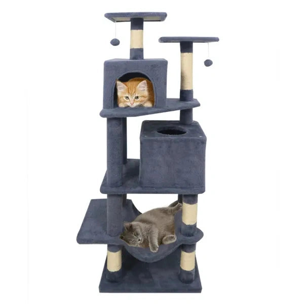 Multi-Level Cat Tree for Multi-Cat Homes with Condos, Hammock & Scratching Posts