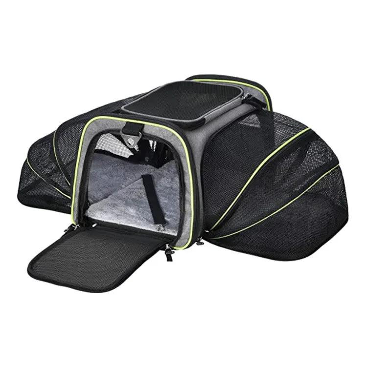 Airline-Approved Expandable Pet Carrier with Four-Way Access and Reflective Safety Tapes