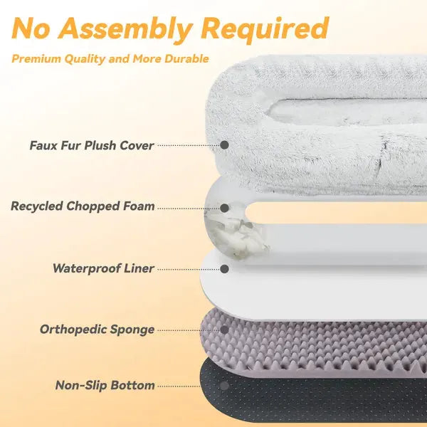 Cozy Cuddle Bed for You and Your Pet — Orthopedic Faux Fur with Pillow &amp; Blanket