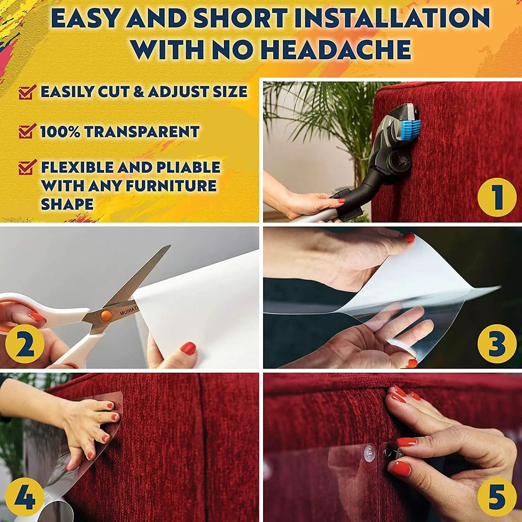 Transparent Single-Sided Anti-Scratch Protection Tape for Sofas and Furniture without compromising style.