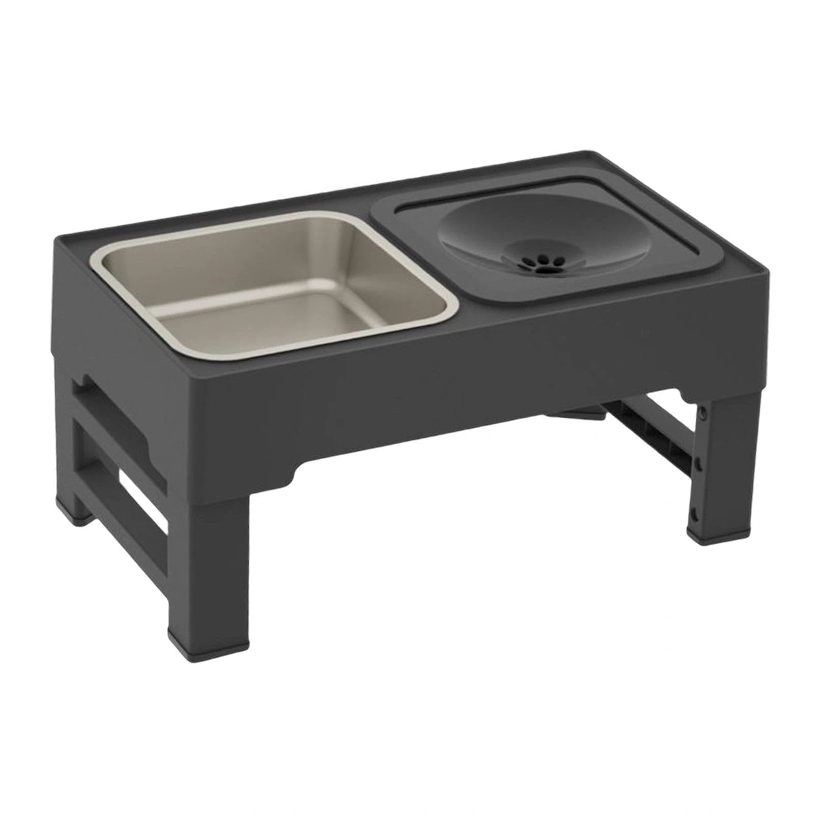 Elevated Dog Bowl Adjustable Raised Dog Bowl With Slow Feeder Dog Bowl And Dog Water Bowl Non-Spill For Small Medium Large Dogs
