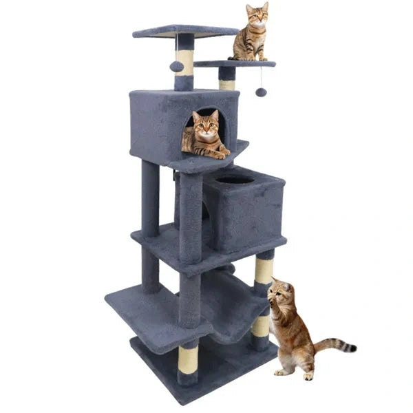 Multi-Level Cat Tree for Multi-Cat Homes with Condos, Hammock & Scratching Posts