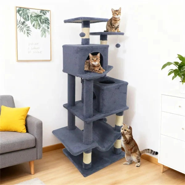 Multi-Level Cat Tree for Multi-Cat Homes with Condos, Hammock & Scratching Posts