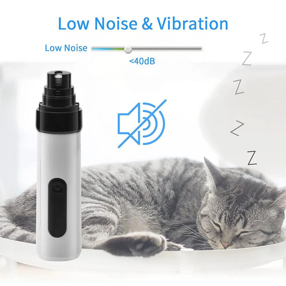 Electric Pet Nail Grinder – Quiet Rechargeable USB Dog &amp; Cat Grooming Tool